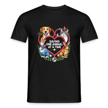 Rettung eines Tieres nach dem anderen Vielseitiges Tier - Männer T-Shirt - Schwarz - Vorne - AI Model Male 178 light (178cm)