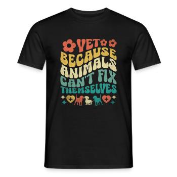 Tierarzt, weil Tiere sich nicht selbst reparieren können - Männer T-Shirt - Schwarz - Vorne - AI Model Male 178 light (178cm)