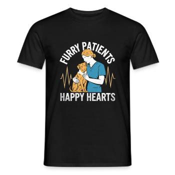 Pelzige Patienten Glückliches Herz Vielseitiges Tier - Männer T-Shirt - Schwarz - Vorne - AI Model Male 178 light (178cm)