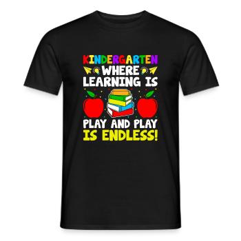 Jardin d’enfants où l’apprentissage est le jeu et le jeu est - T-shirt homme - noir - Devant - AI Model Male 178 light (178cm)