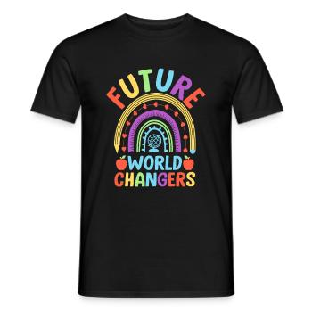 Future World Changers School Teacher Students - Men's T-Shirt - black - Front - AI Model Male 178 light (178cm)