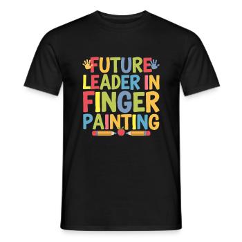 Future Leader In Finger Painting School Teacher - Men's T-Shirt - black - Front - AI Model Male 178 light (178cm)