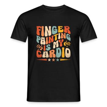 Finger Painting Is My Cardio School Teacher - Men's T-Shirt - black - Front - AI Model Male 178 light (178cm)