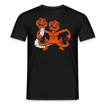 couple en équipe 2 amis démon horreur salope d'halloween - T-shirt homme - noir - Devant - AI Model Male 178 light (178cm)
