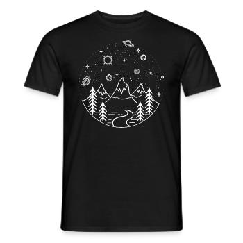 Cosmos and mountains - T-shirt homme - noir - Devant - AI Model Male 178 light (178cm)