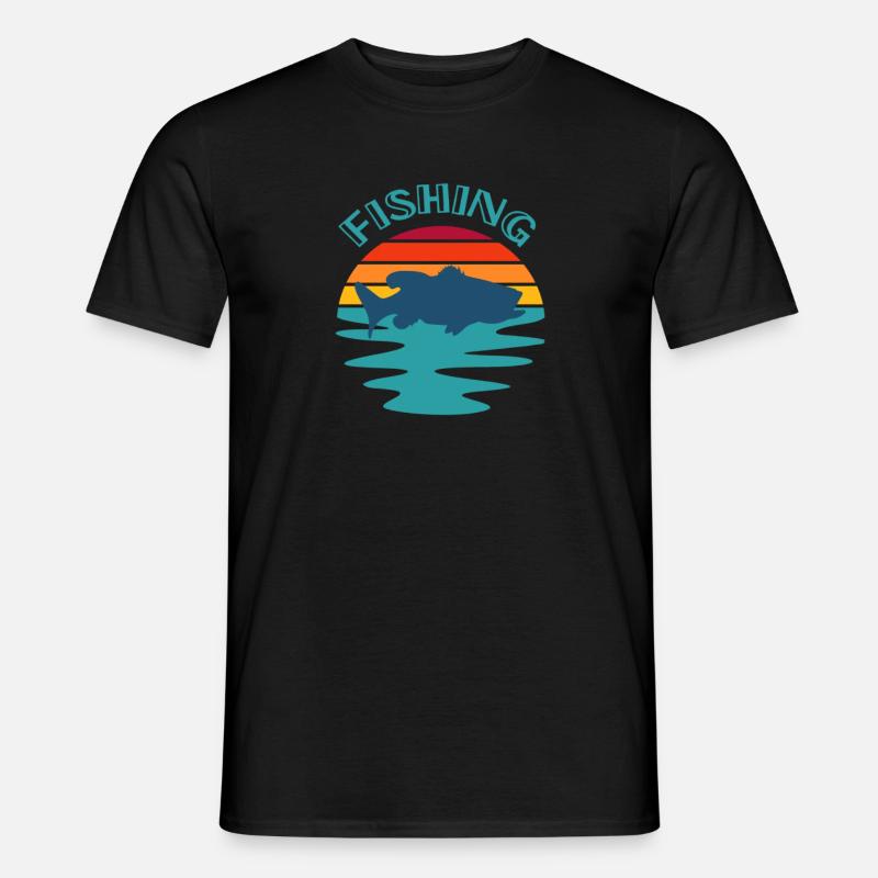 Angeln - Ocean Sunset - Männer T-Shirt - Schwarz