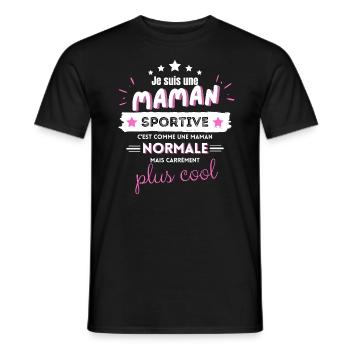Best Mom Sports Humor Gift - Men's T-Shirt - black - Front - AI Model Male 178 light (178cm)