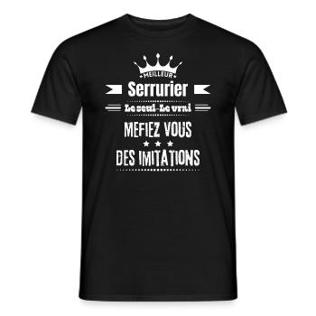 Meilleur serrurier le seul le vrai cadeau humour - T-shirt homme - noir - Devant - AI Model Male 178 light (178cm)