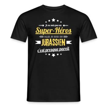 Meilleur Jurassien super-héros cadeau - T-shirt homme - noir - Devant - AI Model Male 178 light (178cm)