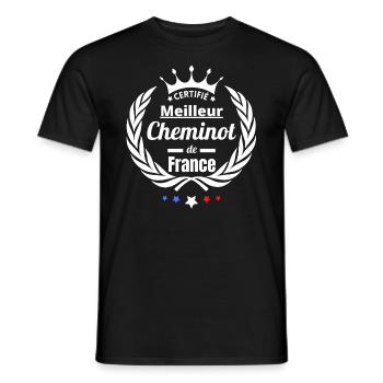 Meilleur cheminot de France - T-shirt homme - noir - Devant - AI Model Male 178 light (178cm)