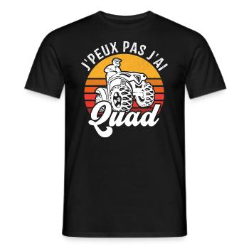 J'Peux Pas J'ai Quad Humour Cadeau - T-shirt homme - noir - Devant - AI Model Male 178 light (178cm)