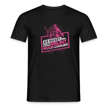 Eishockey Mädchen Frau Torhüter - Männer T-Shirt - Schwarz - Vorne - AI Model Male 178 light (178cm)