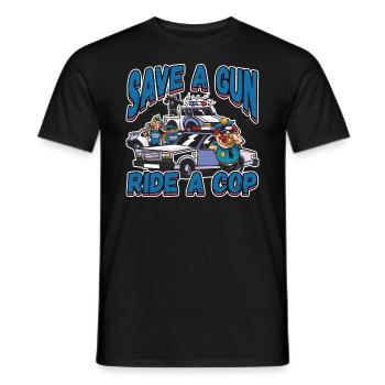 Law Enforcment Design for a Police Officer - Men's T-Shirt - black - Front - AI Model Male 178 light (178cm)