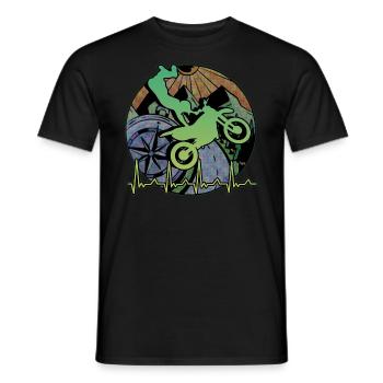 Motorrad Motocross Vintage 80er Retro Biker - Männer T-Shirt - Schwarz - Vorne - AI Model Male 178 light (178cm)