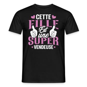 Cette Fille Est Une Super Vendeuse - T-shirt homme - noir - Devant - AI Model Male 178 light (178cm)