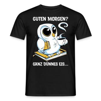 Guten Morgen Kaffee Nachteule Geschenk - Männer T-Shirt - Schwarz - Vorne - AI Model Male 178 light (178cm)