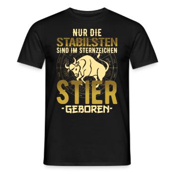 Sternzeichen Stier stabil Geschenk - Männer T-Shirt - Schwarz - Vorne - AI Model Male 178 light (178cm)