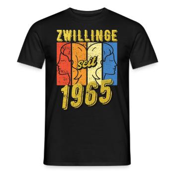 Zwillinge Sternzeichen 1965 Geschenk - Männer T-Shirt - Schwarz - Vorne - AI Model Male 178 light (178cm)