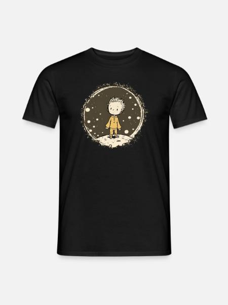 Junger Prinz auf dem Mond Sternenhimmel - Männer T-Shirt - Schwarz