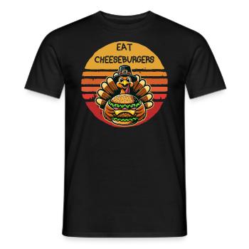 Mangez des cheeseburgers Thanksgiving dinde graphique - T-shirt homme - noir - Devant - AI Model Male 178 light (178cm)