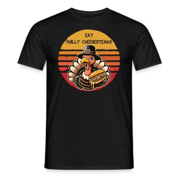Eat Philly Cheesesteaks Thanksgiving Turkey - Men's T-Shirt - black - Front - AI Model Male 178 light (178cm)