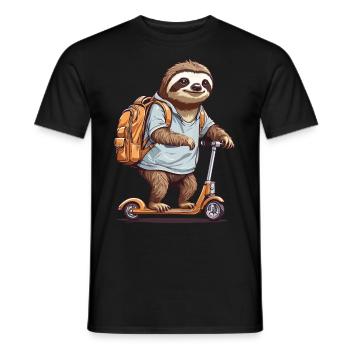 Premier jour d’inscription d’un élève paresseux - T-shirt homme - noir - Devant - AI Model Male 178 light (178cm)