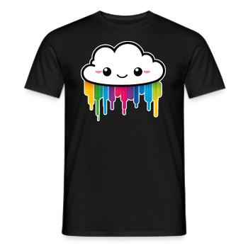 Cute Cloud Raining Rainbow Colors - Men's T-Shirt - black - Front - AI Model Male 178 light (178cm)