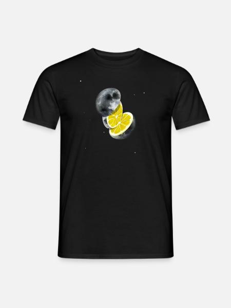 Lune Citron Dans L’univers - T-shirt homme - noir