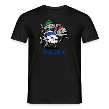 MARATHON ! (footing, running) - T-shirt homme - noir - Devant - AI Model Male 178 light (178cm)