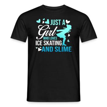 Just a Girl who Loves Skating and Slime Tshirt - Männer T-Shirt - Schwarz - Vorne - AI Model Male 178 light (178cm)