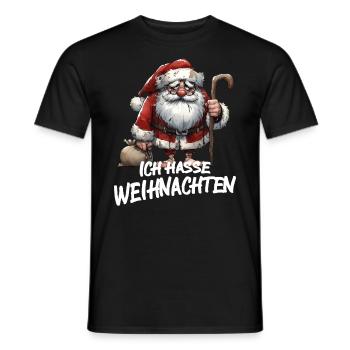 Weihnachtsmann Santa Ich hasse Weihnachtsmuffel - Männer T-Shirt - Schwarz - Vorne - AI Model Male 178 light (178cm)