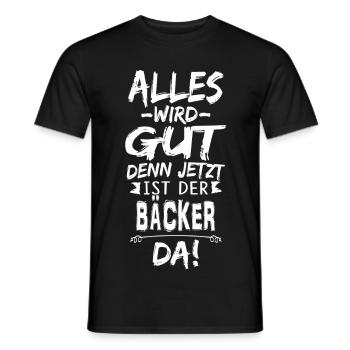 BÄCKER - Männer T-Shirt - Schwarz - Vorne - AI Model Male 178 light (178cm)