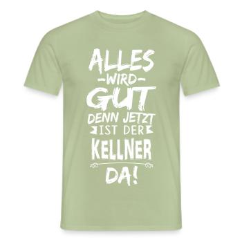 KELLNER - Männer T-Shirt - Sage - Vorne - AI Model Male 178 light (178cm)