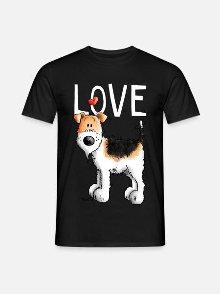 Foxterrier In Love - Lustig - Liebe - Geschenk - Männer T-Shirt - Schwarz