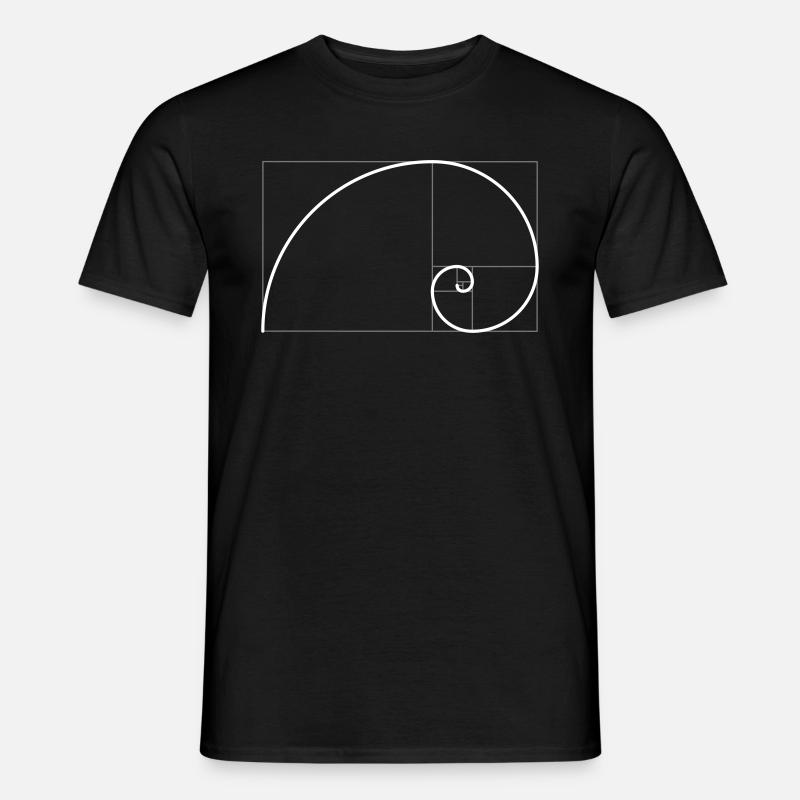 Fibonacci Spirale d’or Coupe d’or Géométrie Phi - T-shirt homme - noir