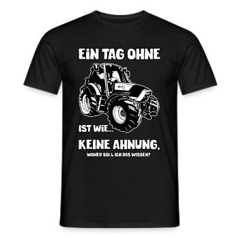 Deutz Fahr Landwirtschaft Bauer Agrotron Lohn Ohne - Männer T-Shirt - Schwarz - Vorne - AI Model Male 178 light (178cm)