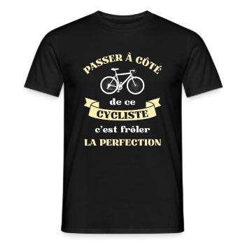 cycliste perfection humour velo homme cyclisme - T-shirt homme - noir - Devant - AI Model Male 178 light (178cm)
