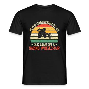 Men's Racing Wheelchair - Men's T-Shirt - black - Front - AI Model Male 178 light (178cm)