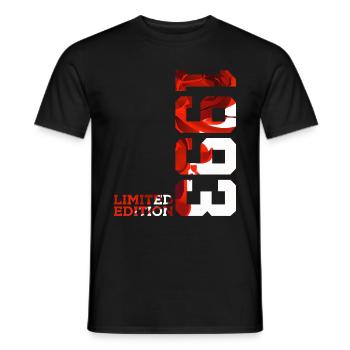 33RD BIRTHDAY 33 YEARS LIMITED EDITION 1993 - Men's T-Shirt - black - Front - AI Model Male 178 light (178cm)