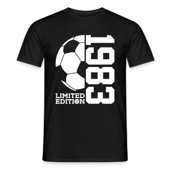 LIMITED EDITION 1983 FOOTBALL 43RD BIRTHDAY - Men's T-Shirt - black - Front - AI Model Male 178 light (178cm)
