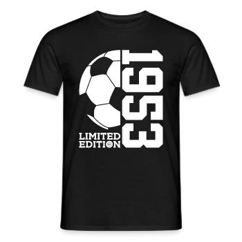 LIMITED EDITION 1953 FOOTBALL 73RD BIRTHDAY - Men's T-Shirt - black - Front - AI Model Male 178 light (178cm)