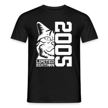 ÉDITION LIMITÉE 2005 21E ANNIVERSAIRE DU CHAT - T-shirt homme - noir - Devant - AI Model Male 178 light (178cm)