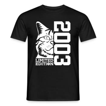LIMITED EDITION 2003 CAT 23RD BIRTHDAY - Men's T-Shirt - black - Front - AI Model Male 178 light (178cm)