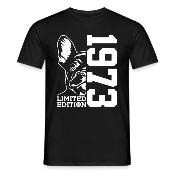 53E ANNIVERSAIRE BOULEDOGUE FRANÇAIS 1973 - T-shirt homme - noir - Devant - AI Model Male 178 light (178cm)