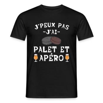 Palet Apéro Humour - T-shirt homme - noir - Devant - AI Model Male 178 light (178cm)