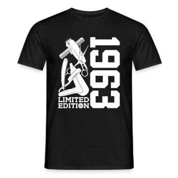 COIFFEUR 1963 STYLISTE 63E ANNIVERSAIRE COIFFEUR - T-shirt homme - noir - Devant - AI Model Male 178 light (178cm)