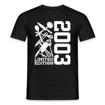 LIMITED EDITION 2003 COOKING 23RD BIRTHDAY CHEF - Men's T-Shirt - black - Front - AI Model Male 178 light (178cm)