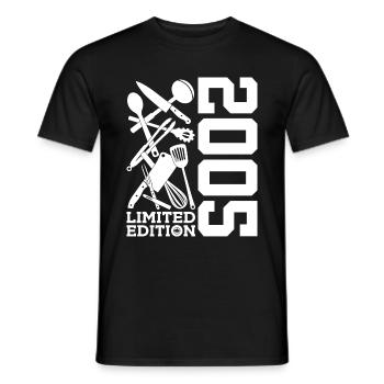 LIMITED EDITION 2005 COOKING 21ST BIRTHDAY CHEF - Men's T-Shirt - black - Front - AI Model Male 178 light (178cm)