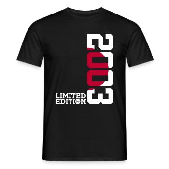 LIMITED EDITION 2003 JAPAN 23RD BIRTHDAY - Men's T-Shirt - black - Front - AI Model Male 178 light (178cm)