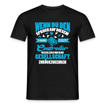 Gamer Zocker Games Pc Lustiges Gaming Spruch - Männer T-Shirt - Schwarz - Vorne - AI Model Male 178 light (178cm)